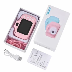 Mini cámara infantil rosa con pantalla de 2 pulgadas 1280 × 720