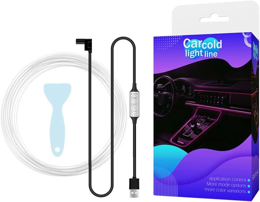 Tira LED RGB de 3 m para interior de coche – 7 colores