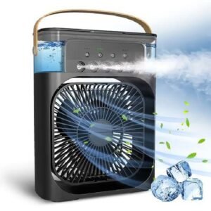 Ventilador humidificador de sobremesa 600 ml con nebulización – negro