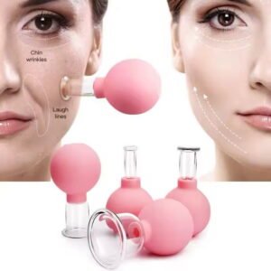 Masajeador facial manual con ventosa de silicona – rosa